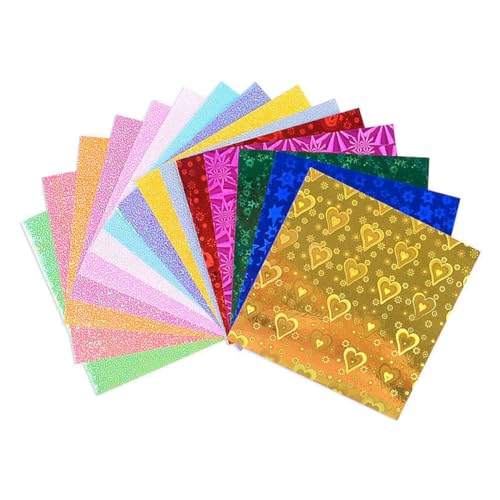 BEBEMOKO Origami Set Buntes DIY Faltpapier Mit Glitzer Für Kreative Bastelprojekte Quadratische Papiere 50 Glitzernden Und 50 Matten Farben von BEBEMOKO