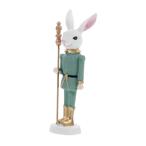 BEBEMOKO Osterhase Ornamente Winzige Landschaft Dekoration Osterregal Dekorationen Tier Zeichnung Masken Dusche Tischdekorationen Digitale Statue Zuhause Kaninchen Kleidung Brosche Harz Grün von BEBEMOKO