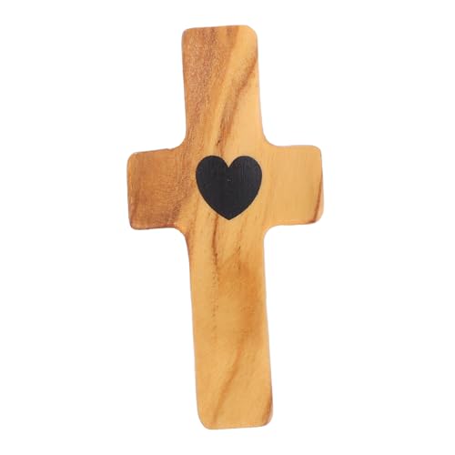 BEBEMOKO Ostern Griff Stücke Halten Kreuz Festival Kreuz Ornament Mini Kreuz Dekoration Religion Kreuz Mini Gebetskreuz Mini Holz Kreuz Dekoration Holzkreuz Handwerk Beige Olivenholz von BEBEMOKO