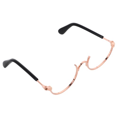 BEBEMOKO Puppenbrille Puppenzubehör Puppenherstellung Zubehör Augenbrille Sonnenbrille Puppe Mode Brillen Puppen Bastelbedarf Klare Linse Brille für Puppen Puppe Sonnenbrille Eisen Roségold von BEBEMOKO