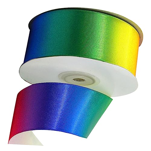 BEBEMOKO Regenbogenband Aus Polyester Mit Farbverlauf 22 m Lang 4 Cm Breit Bunter Geschenkverpackungsstreifen Für DIY Backverpackungen Ideal Für Kreative Bastelprojekte Und von BEBEMOKO