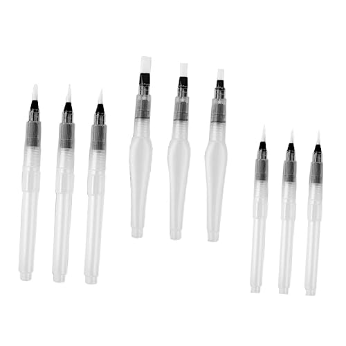 BEBEMOKO Wasserpinsel Set 9 Stück Kunst Tintenstift Füllfederhalter Schreibstift Wassereinspritzung Handmalpinsel Ideal Für Aquarellmalerei Kalligraphie Und Malen Mit Wasser von BEBEMOKO