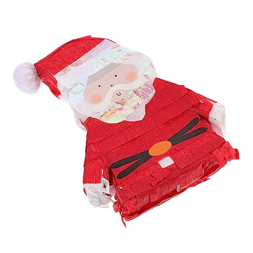 BEBEMOKO Weihnachtspinata Halloween- Weihnachten Mini-weihnachten Für Kinder Urlaub Hüpfburgen Weihnachtszuckerstangen Weihnachtsmann Mini- Weihnachtszappeln Rot Papier von BEBEMOKO