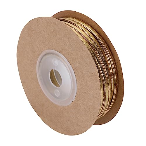 DIY Lederseil Goldband Goldseil Osterband Draht Halskette Seil Schmuckdraht für Halsketten Lederschnur für Schmuckherstellung Lederschnur Faden Flache Lederschnur Golden BEBEMOKO von BEBEMOKO