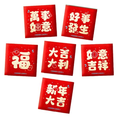 2024-jähriges Chinesisches Rotes Paket 6 Stück Einzigartige Designs Für Geschenke Hochzeit Geburtstag Party Robuste Papiertüte Rote Umschläge von BEBIKR