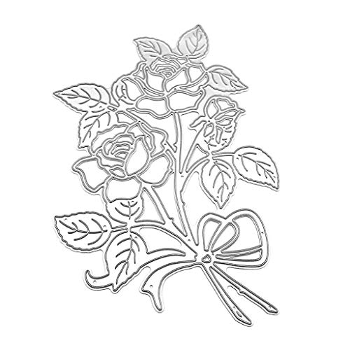 Stanzform aus Karbonstahl, Motiv: Blume, Rosenmuster, Prägeschablone für Scrapbook-Stempel von BEBIKR
