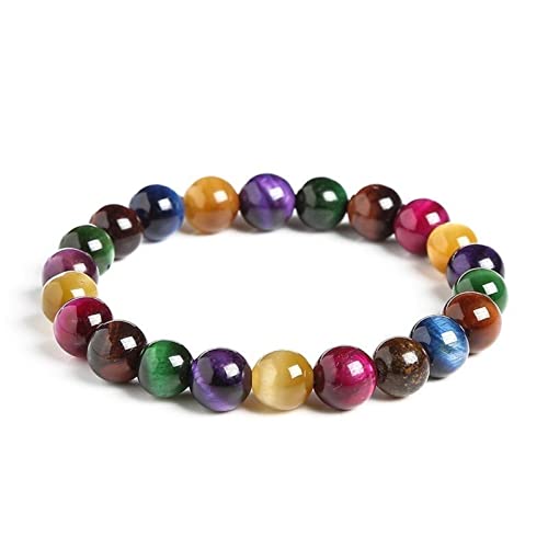 Naturstein Mixed Bunte Tigerauge Perlen Armbänder Frauen Yoga Energie Balance Buddha Gebet Elastische Seil Armreifen Schmuck von BEDT