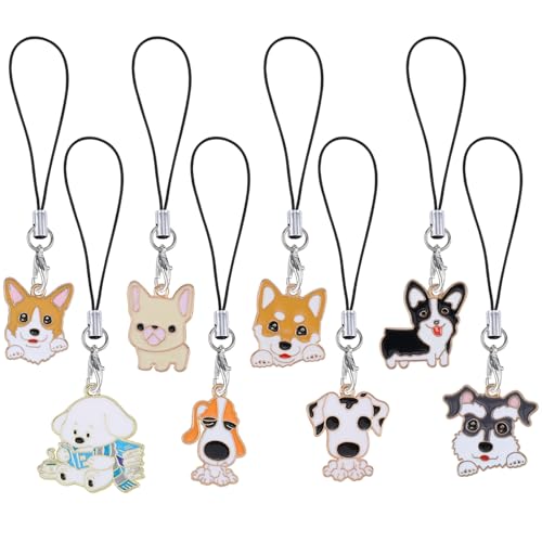 BEEFLYING 7 Stück süße Handyanhänger Kawaii Gothic-Herz-Halloween-Charms-Riemen ästhetische Y2K-Handyanhänger Zubehör für Handytasche Schlüsselanhänger Airpods Kamera Geldbörse Dekor von BEEFLYING