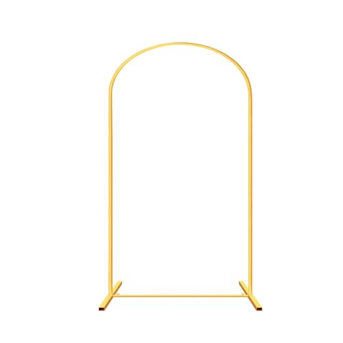 BEEGMA Metall Hochzeitsbogen,Traubogen Hochzeit 50x120cm 65x150cm 80x180cm 100x200cm 120x220cm Ballon Gewölbter Bogenrahmen Hintergrundständer (Color : Gold, Size : 120x220cm/3.9x7.2ft) von BEEGMA