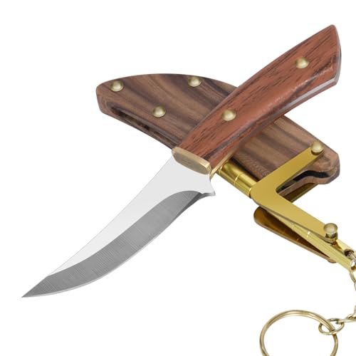 BEEK Outdoor Messer Klein, Messer Feststehende Klinge mit Scheide und Schlüsselanhänger, Feststehendes Messer für Camping, Geschenk für Männer von BEEK