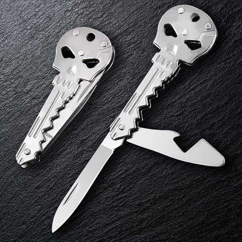 BEFUNC Schlüsselanhänger Messer, Mini Taschenmesser, Klappmesser Klein, Outdoor Zweihand Messer, Edelstahl Brieföffner Paketmesser, Geschenk für Männer Frauen von BEFUNC