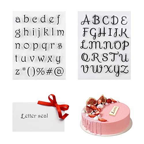 2 Stück Alphabet-Buchstaben, transparente Stempel für Kartenherstellung, Dekoration, DIY, Scrapbooking, Buchstaben für Umschläge, Basteln und Kuchendekoration von BEIFIN