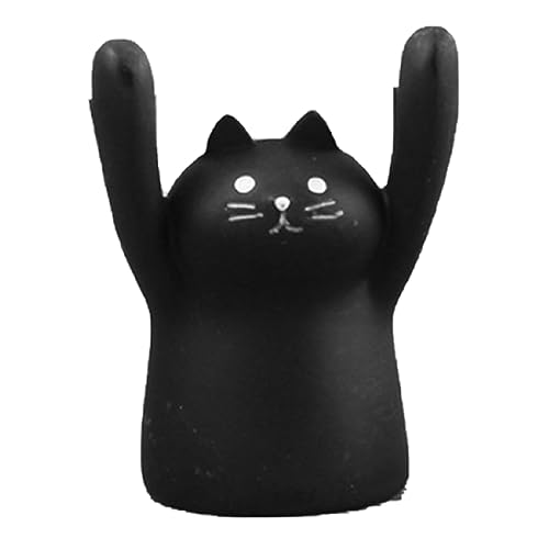 BEIJIALY 3D niedliche Cartoon-Tiere, Kartenhalter, Tischnummernhalter, niedliche Tierform, Kunstharz, Schreibtischdekoration, Tischkartenhalter, Clip für Büro (schwarze Katze) von BEIJIALY