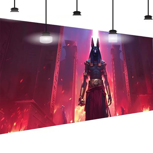 Anubis Diamond Painting Groß XXL 70x140 cm, DlY Anubis Diamant Painting Bilder Kinder, Full drill Daiments Malerei Erwachsene, 5D Diamond Art Mosaic Bastelset Kunst Malerei Stickerei Dekor P-42 von BEIJUYHU