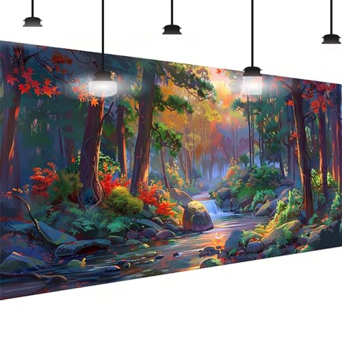 Baum Diamond Painting Groß XXL 50x100 cm, DlY Baum Diamant Painting Bilder Kinder, Full drill Daiments Malerei Erwachsene, 5D Diamond Art Mosaic Bastelset Kunst Malerei Stickerei Set Wand Dekor 7-GF von BEIJUYHU