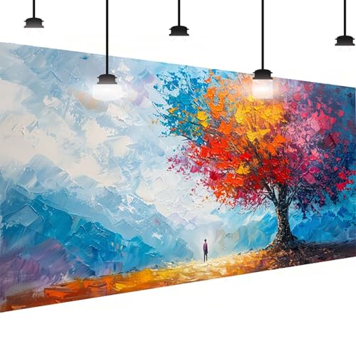 Baum Diamond Painting Groß XXL 60 X 120cm, DlY Baum Diamant Painting Bilder Kinder, Full drill Daiments Malerei Erwachsene, 5D Diamond Art Mosaic Bastelset Kunst Malerei Stickerei Set Wand Dekor 7-11 von BEIJUYHU