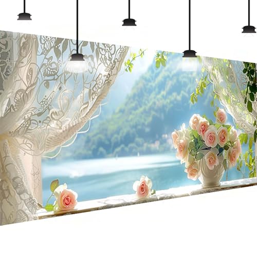 Blume Diamond Painting Groß XXL 50x100 cm, DlY Blume Diamant Painting Bilder Kinder, Full drill Daiments Malerei Erwachsene, 5D Diamond Art Mosaic Bastelset Kunst Malerei Stickerei Set Wand Dekor 0-Z9 von BEIJUYHU