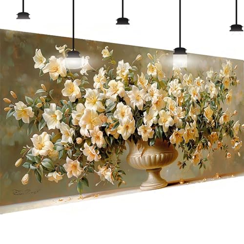 Blume Diamond Painting Groß XXL 50x100 cm, DlY Blume Diamant Painting Bilder Kinder, Full drill Daiments Malerei Erwachsene, 5D Diamond Art Mosaic Bastelset Kunst Malerei Stickerei Set Wand Dekor K-6I von BEIJUYHU