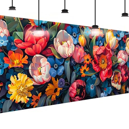 Blume Diamond Painting Groß XXL 80 X 160cm, DlY Blume Diamant Painting Bilder Kinder, Full Drill Daiments Malerei Erwachsene, 5D Diamond Art Mosaic Bastelset Kunst Malerei Stickerei Dekor Familie S-76 von BEIJUYHU