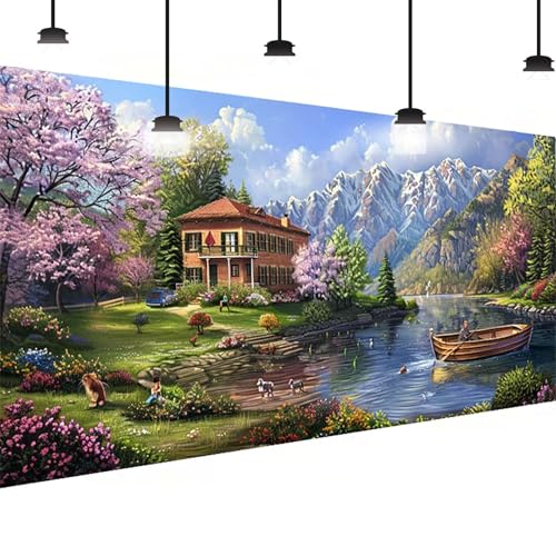 Boot Diamond Painting Groß XXL 40 X 80cm, DlY Boot Diamant Painting Bilder Kinder, Full drill Daiments Malerei Erwachsene, 5D Diamond Art Mosaic Bastelset Kunst Malerei Stickerei Set Wand Dekor J-XG von BEIJUYHU