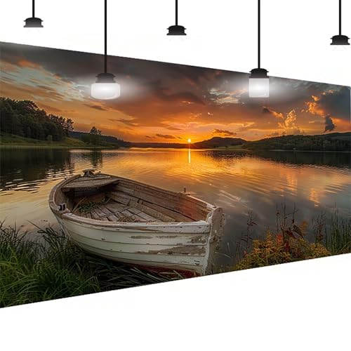 Boot Diamond Painting Groß XXL 70x140 cm, DlY Boot Diamant Painting Bilder Kinder, Full drill Daiments Malerei Erwachsene, 5D Diamond Art Mosaic Bastelset Kunst Malerei Stickerei Set Wand Dekor W-M5 von BEIJUYHU