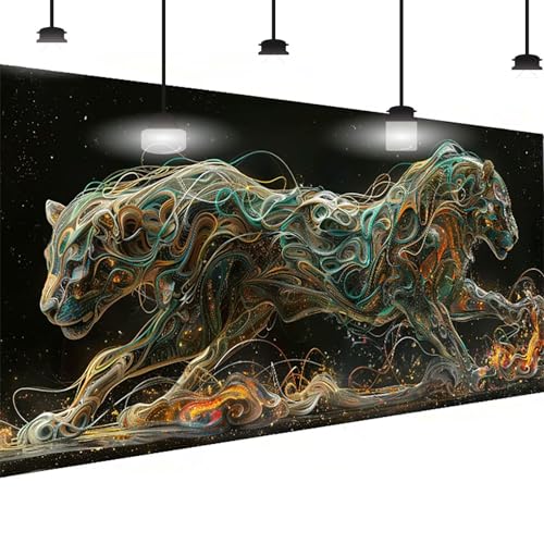 Diamond Painting Leopard Diamant Painting Bilder Erwachsene Groß DlY Diamant Art Kinder Full Drill Diamond Malerei Abstrakt 5D Edelstein Kunst Malerei Stickerei Mosaic Bastelset Decor 50x100 cm 0-P2 von BEIJUYHU