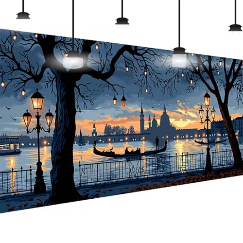 Diamond Painting London Diamant Painting Bilder Erwachsene Groß DlY Diamant Art Kinder Full Drill Diamond Malerei See 5D Dimond Kunst Malerei Stickerei Set Mosaic Bastelset Wand Decor 50x100 cm 0-9I von BEIJUYHU