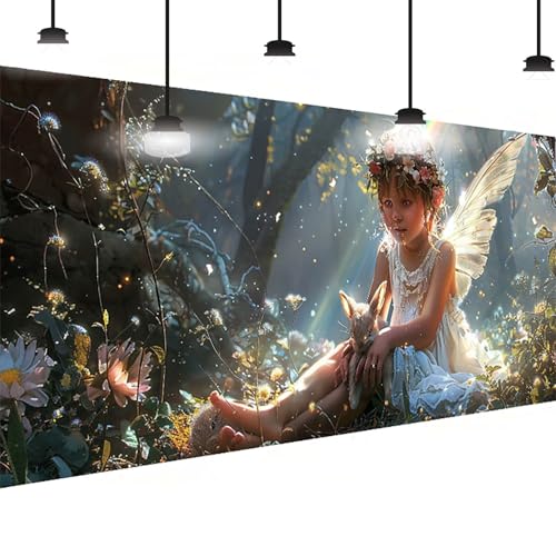 Engel Diamond Painting Groß XXL 70x140 cm, DlY Engel Diamant Painting Bilder Kinder, Full drill Daiments Malerei Erwachsene, 5D Diamond Art Mosaic Bastelset Kunst Malerei Stickerei Set Wand Dekor 2-0S von BEIJUYHU