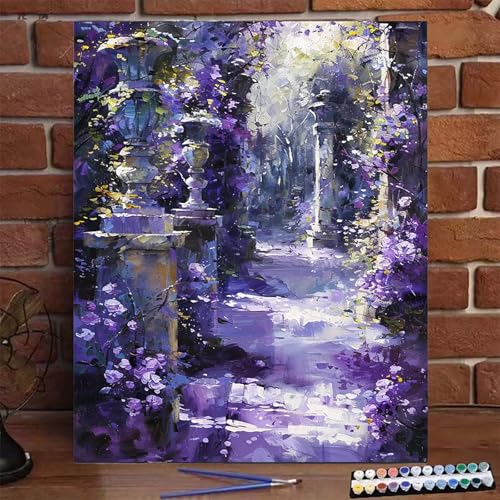 Malen Nach Zahlen Erwachsene Kinder Blume, Malen Nach Zahlen DIY Handgemalt Ölgemälde Kit für Anfänger und Frauen Garten, Malen-Nach-Zahlen mit Rahmen Leinwand Pinsel und Acrylfarbe 100X135 CM 6-9 von BEIJUYHU