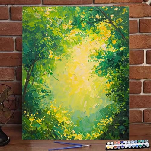 Malen Nach Zahlen Erwachsene Kinder Pflanze, Malen Nach Zahlen DIY Handgemalt Ölgemälde Kit für Anfänger und Frauen Baum, Malen-Nach-Zahlen mit Rahmen Leinwand Pinsel und Acrylfarbe 100X135 CM R-B von BEIJUYHU