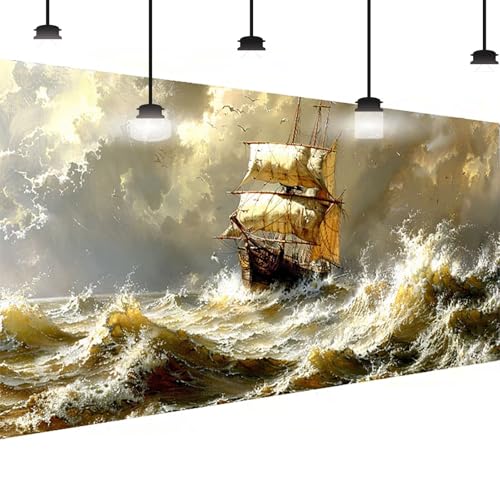 Meer Diamond Painting Groß XXL 50x100 cm, DlY Meer Diamant Painting Bilder Kinder, Full drill Daiments Malerei Erwachsene, 5D Diamond Art Mosaic Bastelset Kunst Malerei Stickerei Set Wand Dekor E-75 von BEIJUYHU