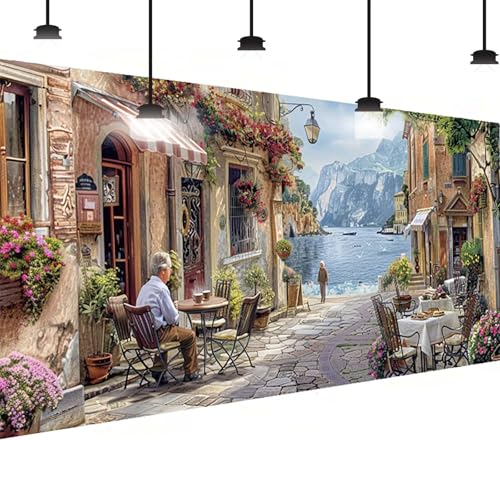 Straße Diamond Painting Groß XXL 70x140 cm, DlY Straße Diamant Painting Bilder Kinder, Full drill Daiments Malerei Erwachsene, 5D Diamond Art Mosaic Bastelset Kunst Malerei Stickerei Dekor 0-UW von BEIJUYHU