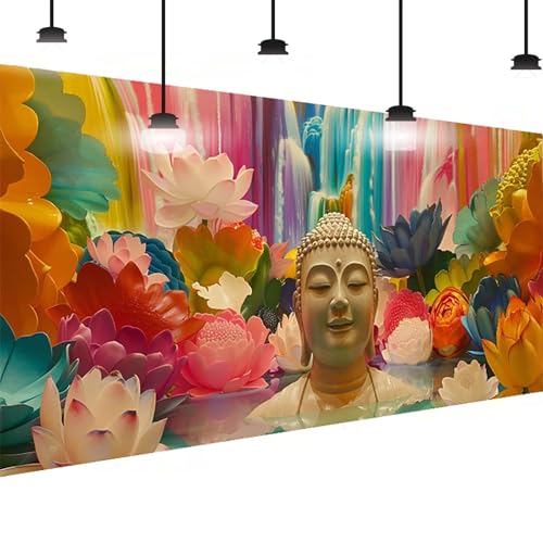 Zen Diamond Painting Groß XXL 70x140 cm, DlY Zen Diamant Painting Bilder Kinder, Full drill Daiments Malerei Erwachsene, 5D Diamond Art Mosaic Bastelset Kunst Malerei Stickerei Set Wand Dekor O-BA von BEIJUYHU