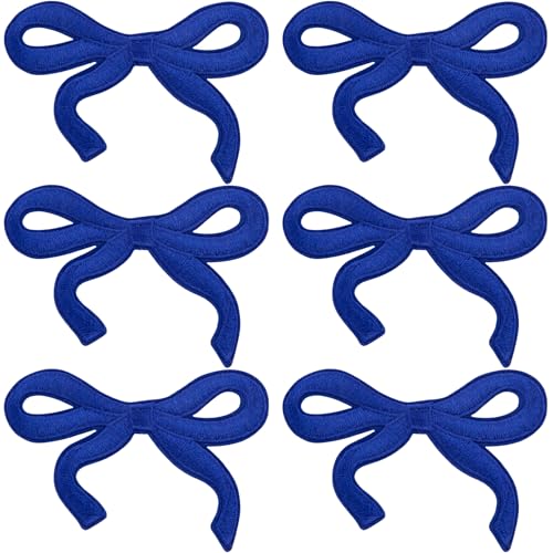 BEIQIYA 6 x Schleifen-Aufnäher zum Aufbügeln, Mini-Schleife, bestickte Applikation, niedliche Stickerei, Schleife, zum Aufnähen auf Hut, Kleidung, Schuhe, Jeans, Hemd, Jacken, Rucksäcke, Blau BEIQIYA 6 x Schleifen-Aufnäher zum Aufbügeln, Mini-Schleife, bestickte Applikation, niedliche Stickerei, Schleife, zum Aufnähen auf Hut, Kleidung, Schuhe, Jeans, Hemd, Jacken, Rucksäcke, Blau von BEIQIYA