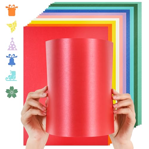 BEISHIDA Farbiges Kartonpapier, 21,6 x 27,9 cm, schimmerndes Karton, 30 Blatt in 10 Farben, 250 g/m² Kraftpapier für Einladungen, Lebenslauf, Zertifikate, DIY-Kunstprojekte, Grußkarte von BEISHIDA