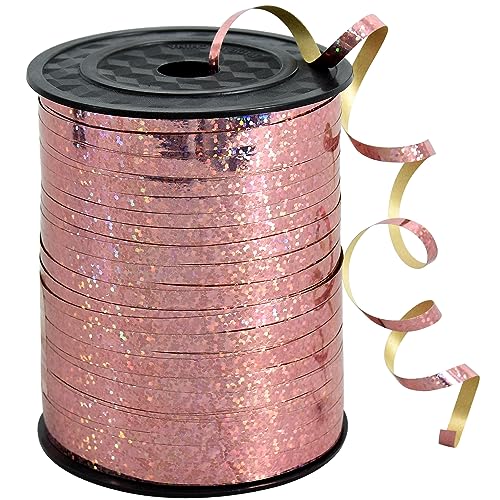 BEISHIDA Ringelband, 457,7 m, rotgoldenes Ringelband, Ballonschnur, gewellt, glänzend, Metallic-Rolle, Geschenkverpackungsband zum Basteln, Geburtstag, Party, Dekoration, Verschönern von Hochzeiten von BEISHIDA