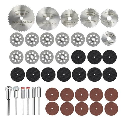 42 Stück Trennscheiben Kreissägeblatt Set, HSS Kreissägeblätter Diamant, Schwarzes Netzstück Sägeblatt Aus Schnellarbeitsstahl, Zum Schneiden Von Holz, Kunststoff Und Metall von BEKKLPOU