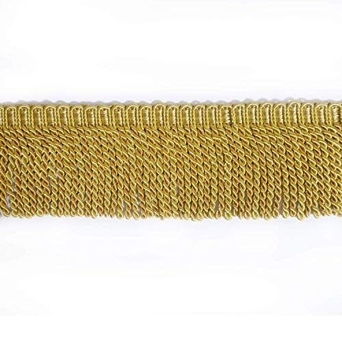 BEL AVENIR Bullion Fransen Besatz Basic Trim Collection 6,5 Yard x 3 Zoll (Golden) von BEL AVENIR