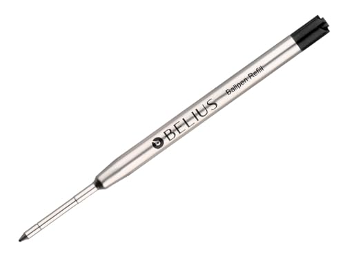 BELIUS Ersatz-Kugelschreiber, schwarz, 0,8 mm, Box mit 3 Ersatzminen von BELIUS