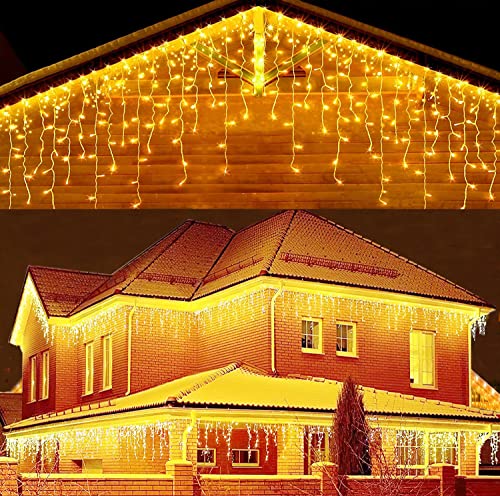 BELLALICHT Lichterkette Außen 200er/5m - LED Lichtervorhang mit Timer, IP44 wasserdicht 8 Modi für Innenausstattung Außenbereich Schlafzimmer Hochzeit Weihnachten Party von BELLALICHT