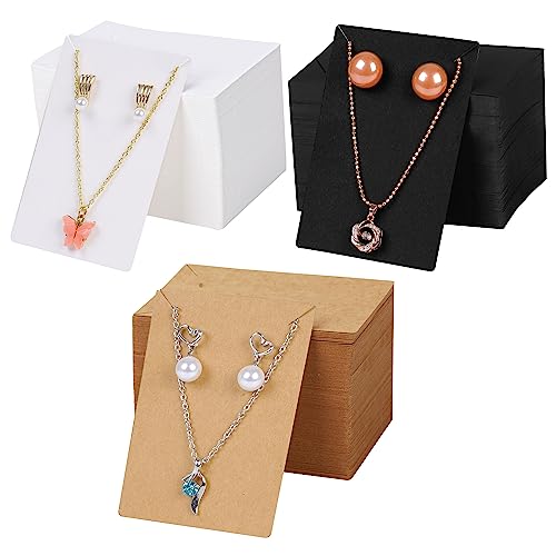 BELLE VOUS 360er Pack Halsketten- und Ohrring Karten Schmuck Display Karten Schmuck Verpackung - Kraftpapier Karten - Blanko Karten für DIY-Schmuck, Ohrstecker und Halsketten von BELLE VOUS