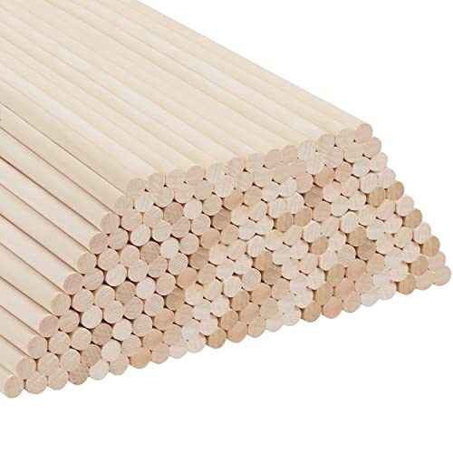 Belle Vous 200 Stk Natürliche Holzstäbchen zum Basteln Rundstäbe Holz Set - Holzstab Rund 30,5cm Extra Lang Unbehandelt - Holzstäbe zum Basteln, Werken, Makramee Holzstab, Deko & DIY von BELLE VOUS