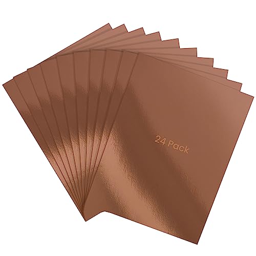 Belle Vous 24er Set A4 Metallic Papier - Goldfolie zum Basteln Rosegold Papier 29,7 x 21 cm 350gsm - Spiegel & Glitzerpapier zum Basteln für Hochzeitseinladungen, Scrapbooking & Bürobedarf von BELLE VOUS