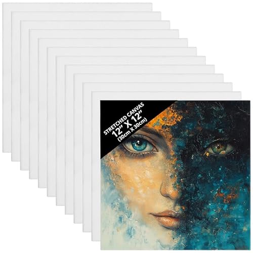 Belle Vous 7 Stk Blanko Leinwände – 30 x 30 cm – Bespannter Rahmen, Keilrahmen Leinwand Set für Künstlerbedarf, Leinwandbrett für Ölfarben, Acrylfarben, zum Skizzieren & Zeichnen von BELLE VOUS