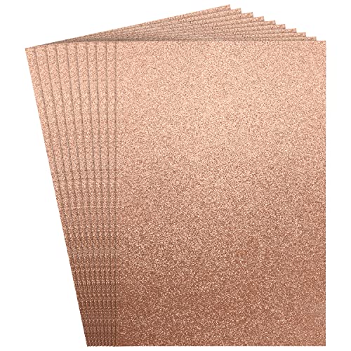 Belle Vous A4 Rosegold Glanzpapier zum Basteln (24 Stk) - 21 x 29,5 cm 120gsm Premium Glitter Papier - Glitzerpapier zum Basteln für Scrapbooking, Basteln, Hochzeits-/Partydeko & Kartenherstellung von BELLE VOUS