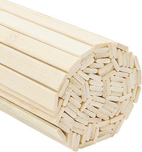 Belle Vous Bambus 100er Pack Holzstäbchen zum Basteln aus Naturholz - 40cm Bastelholz Holzstäbe Set - 100x Holzstab aus Bambus - 40cm lange Holz Leisten Holzstäbe zum Basteln von BELLE VOUS