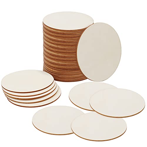 Belle Vous 50er Pack Runde Holzscheiben zum Basteln - 50x Runde Holzscheiben Ø10 cm - 2 mm Dick - 50er Set Holzplatte rund - 50 Holzscheiben 10cm Durchmesser - Holzbrettchen rund von BELLE VOUS