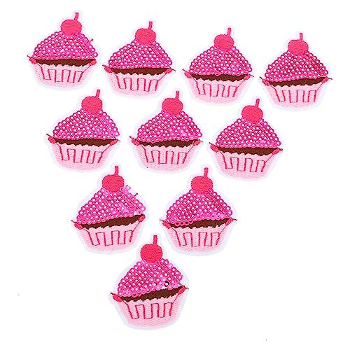 10st Banner Bestickte Cupcake-abzeichen Gestickte Aufnäher Kleiderflicken Selber Machen Nähpflaster Cupcake-diy-patches Patches Für Heimwerker Kuchendekoration Colorful Pailletten BELLIFFY von BELLIFFY