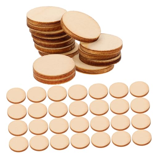 BELLIFFY 200 Stück DIY Handgemachte Holzspäne Runde Etiketten Leere Platten Quadratische Etiketten Mini Leere Etiketten DIY Holzscheiben DIY Zubehör Holz Sternscheiben Leere von BELLIFFY