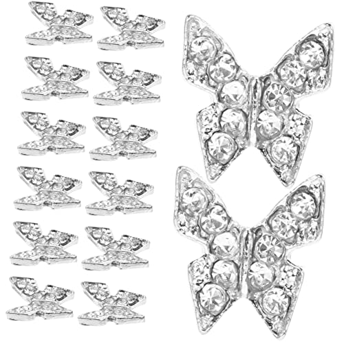 20st Butterfly-nagelbohrer Nagelkunst Für Diy Party Nagelkunst Nageldekor Für Diy Stylischer Schmetterlingsnagel Stilvolle Nagelkunst Feiertagsschmetterlingsdekor Silver Legierung BELLIFFY von BELLIFFY